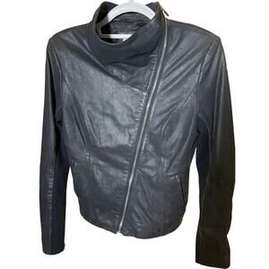 217 LAMARQUE Collection Asymmetrical Leather Jacket Black Women’s XS